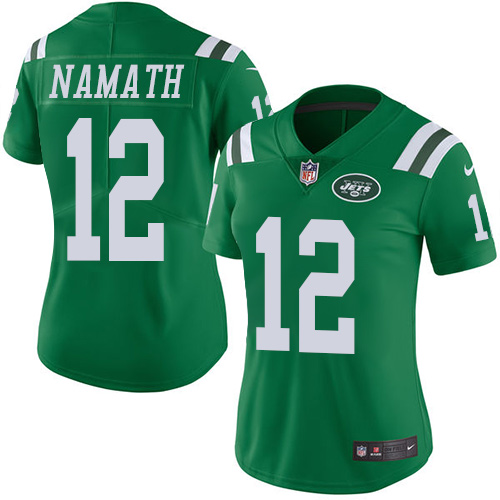 Women's Limited Joe Namath Nike Jersey Green - #12 Rush NFL New York Jets